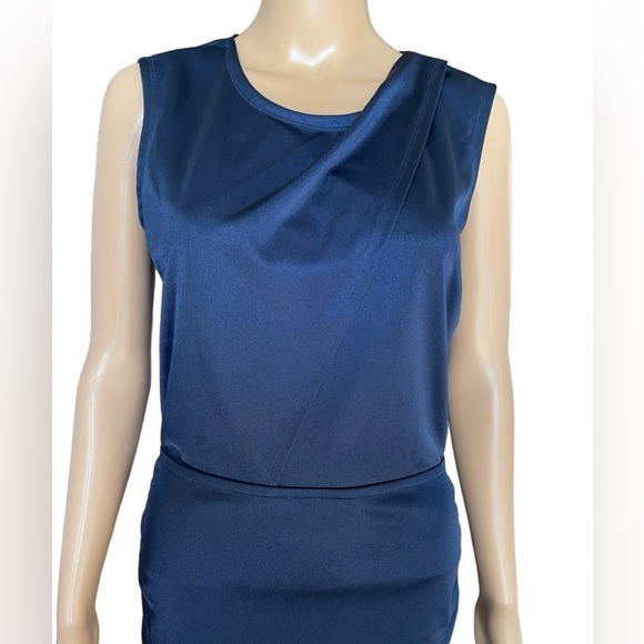 NWT Milly Reece Jersey Blue Sleeveless Mini Dress Size 4 - Picture 2 of 11